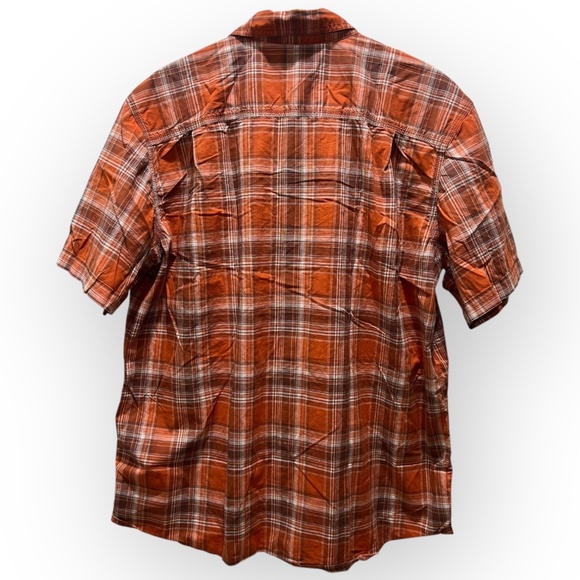 Carhartt Relaxed Fit Orange Plaid Short Sleeve Work Shirt XL Regular RN14806 - Picture 6 of 8